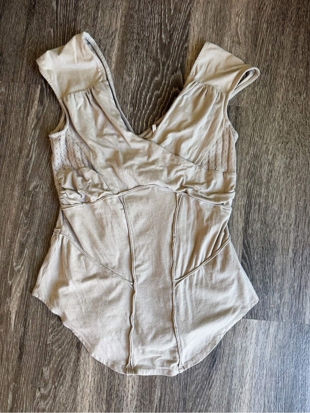 Free People Light Beige Care-Tag Tank
